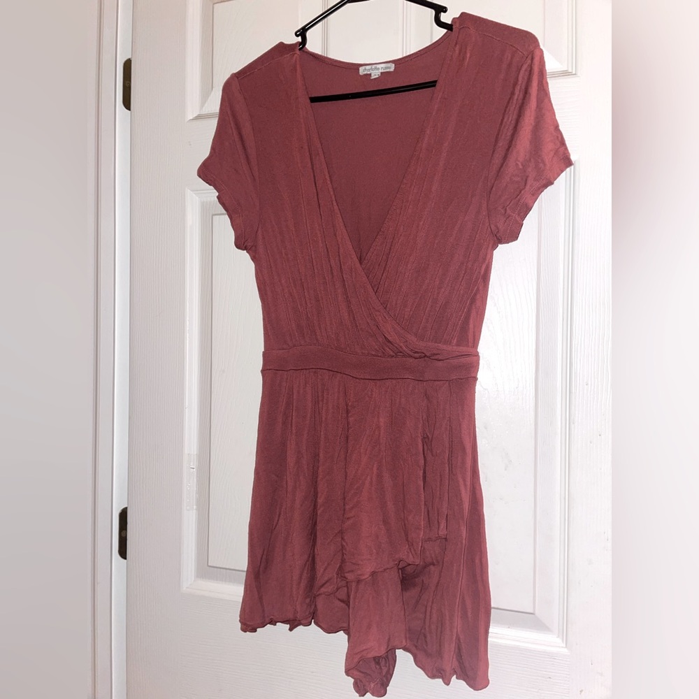 Charlotte Russe Dusty Rose Flowy Romper